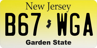 NJ license plate B67WGA