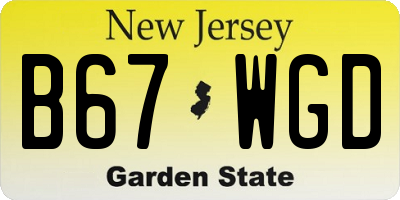 NJ license plate B67WGD