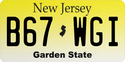NJ license plate B67WGI