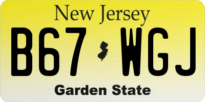NJ license plate B67WGJ