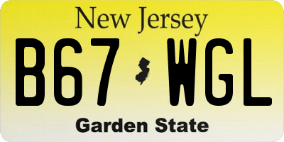 NJ license plate B67WGL