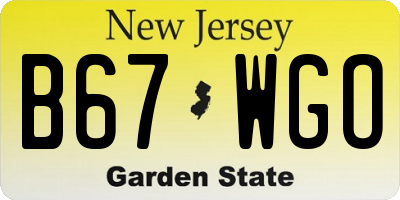 NJ license plate B67WGO