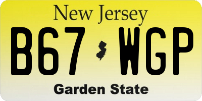 NJ license plate B67WGP