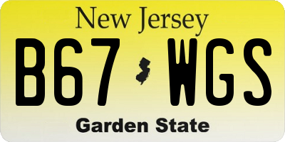 NJ license plate B67WGS