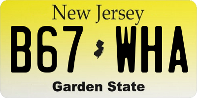 NJ license plate B67WHA