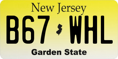 NJ license plate B67WHL