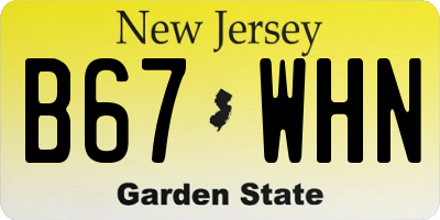 NJ license plate B67WHN