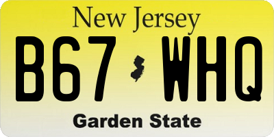NJ license plate B67WHQ