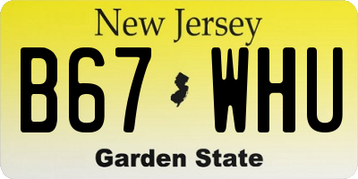 NJ license plate B67WHU