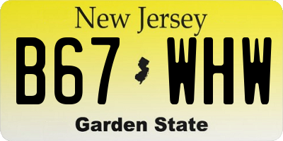 NJ license plate B67WHW