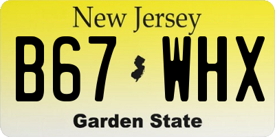 NJ license plate B67WHX