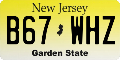 NJ license plate B67WHZ