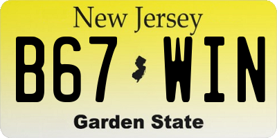 NJ license plate B67WIN