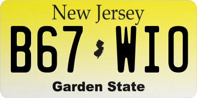 NJ license plate B67WIO