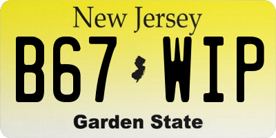 NJ license plate B67WIP