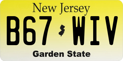 NJ license plate B67WIV