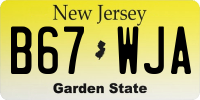 NJ license plate B67WJA