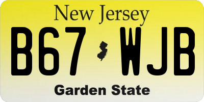 NJ license plate B67WJB