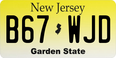 NJ license plate B67WJD