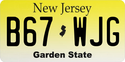 NJ license plate B67WJG
