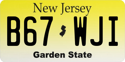 NJ license plate B67WJI