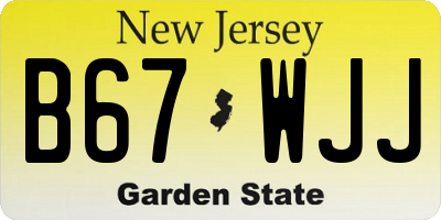 NJ license plate B67WJJ