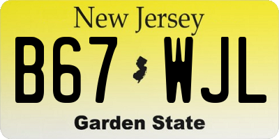 NJ license plate B67WJL