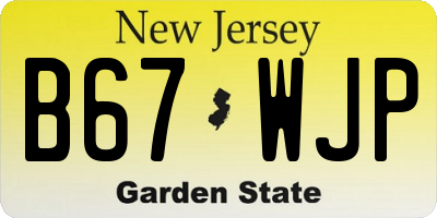 NJ license plate B67WJP