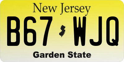 NJ license plate B67WJQ
