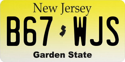 NJ license plate B67WJS
