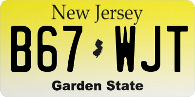 NJ license plate B67WJT