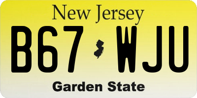 NJ license plate B67WJU