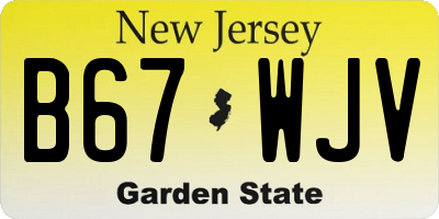 NJ license plate B67WJV