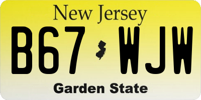 NJ license plate B67WJW