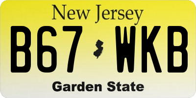 NJ license plate B67WKB