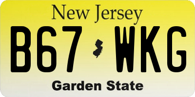 NJ license plate B67WKG