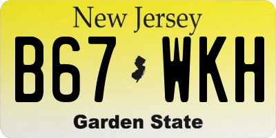 NJ license plate B67WKH
