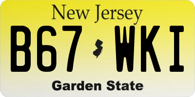 NJ license plate B67WKI