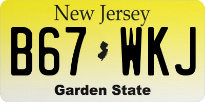 NJ license plate B67WKJ
