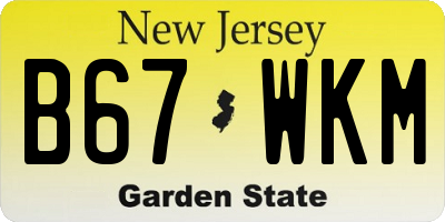 NJ license plate B67WKM