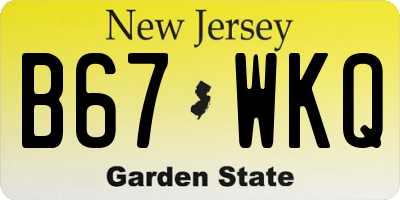 NJ license plate B67WKQ