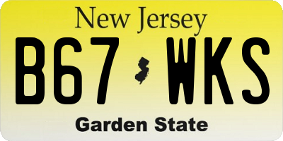 NJ license plate B67WKS