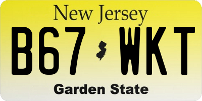 NJ license plate B67WKT