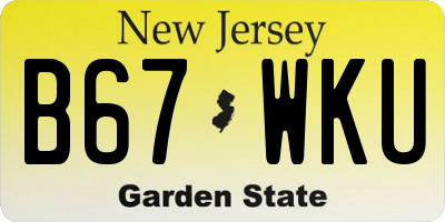 NJ license plate B67WKU