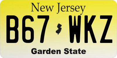 NJ license plate B67WKZ