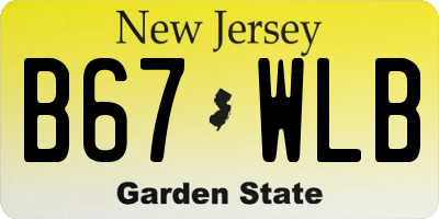 NJ license plate B67WLB