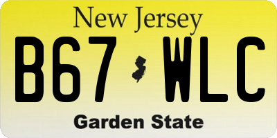 NJ license plate B67WLC