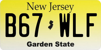 NJ license plate B67WLF