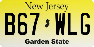 NJ license plate B67WLG