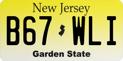 NJ license plate B67WLI